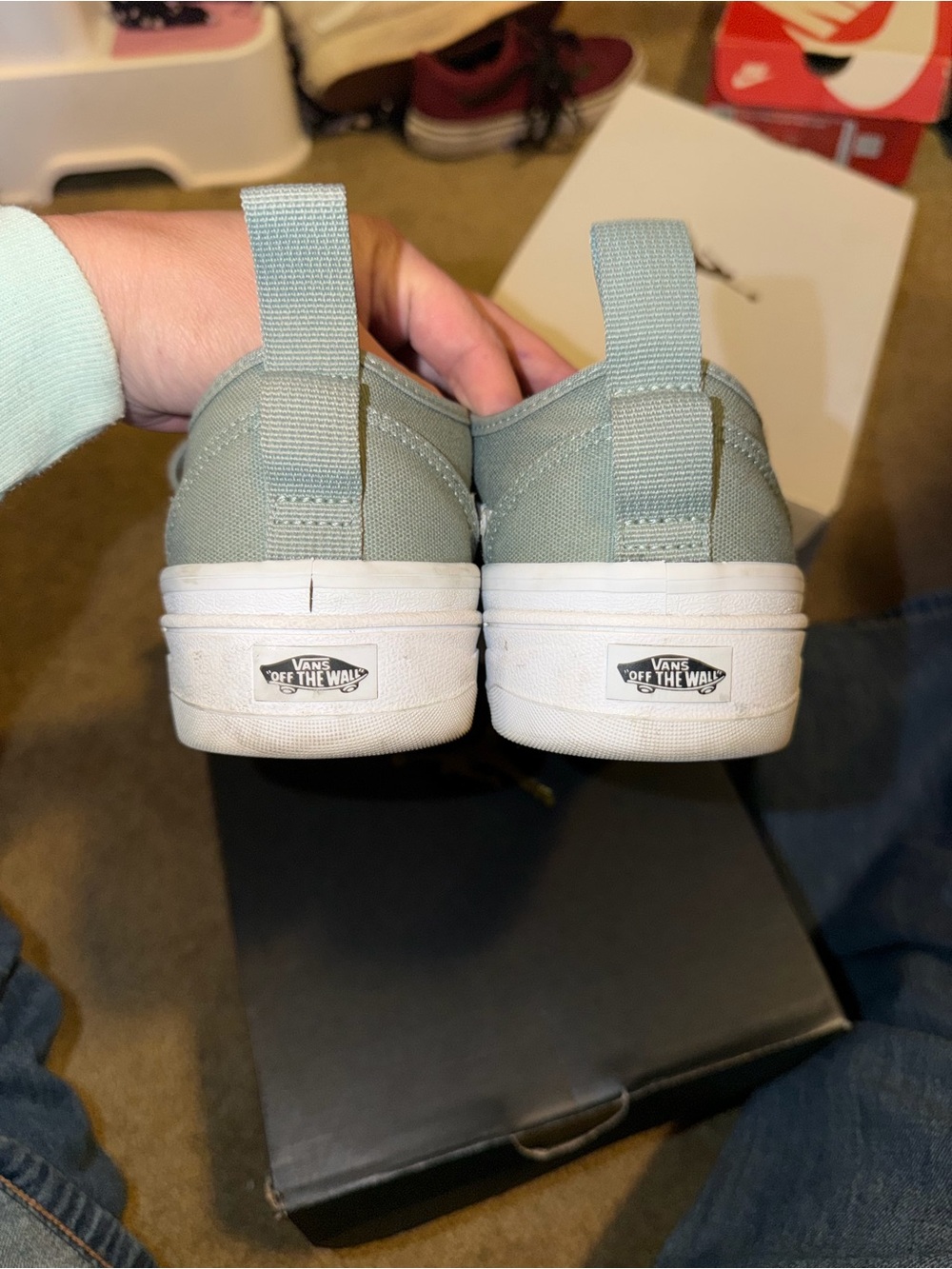 Vans Old Skool Sneakers Sage Green with White Stripe - Picture 4 of 5